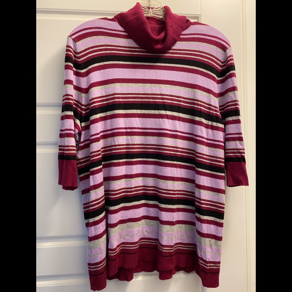 Liz Claiborne striped turtleneck sweater, size XL